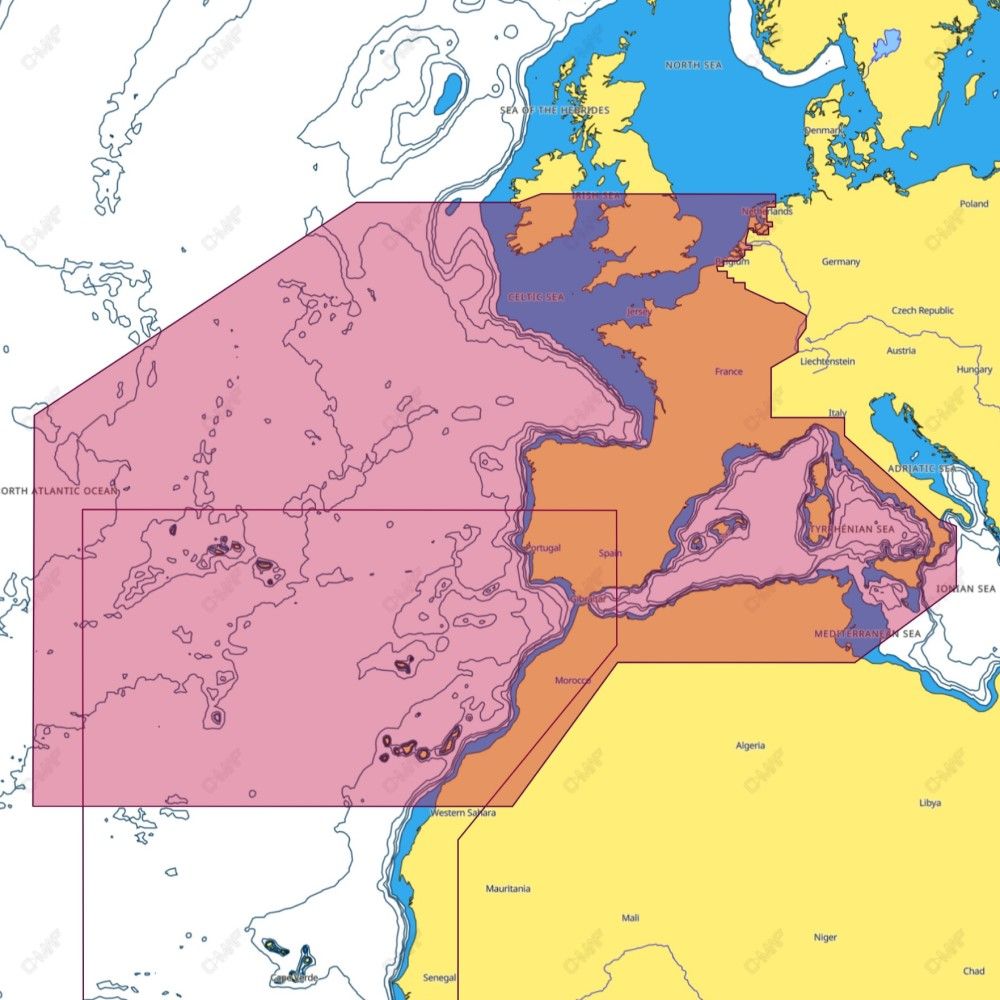 C Map Max Chart Ew M010 West European Coasts West Med C Card